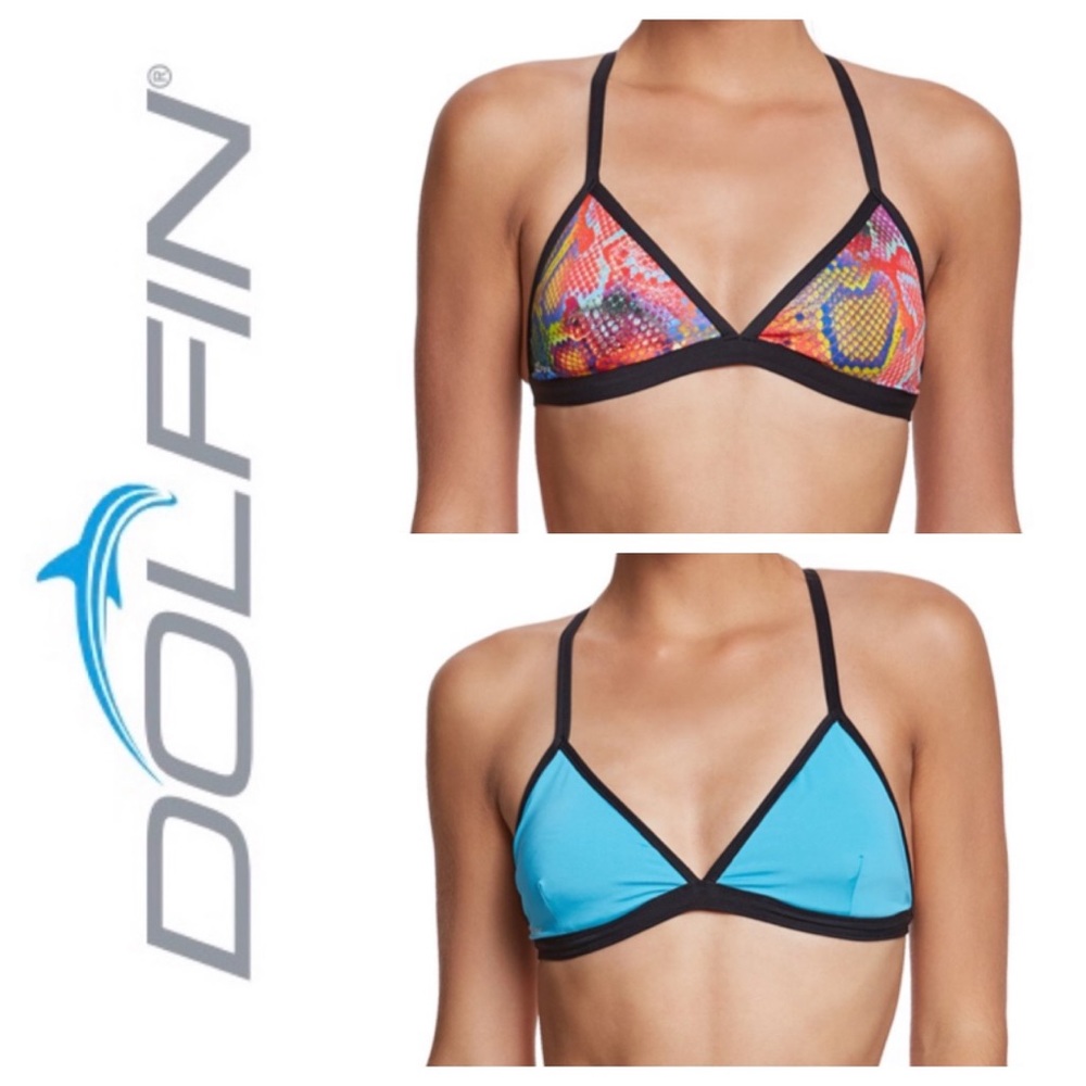 Dolfin Swimwear Bellas Reversible Swim Top, NWT